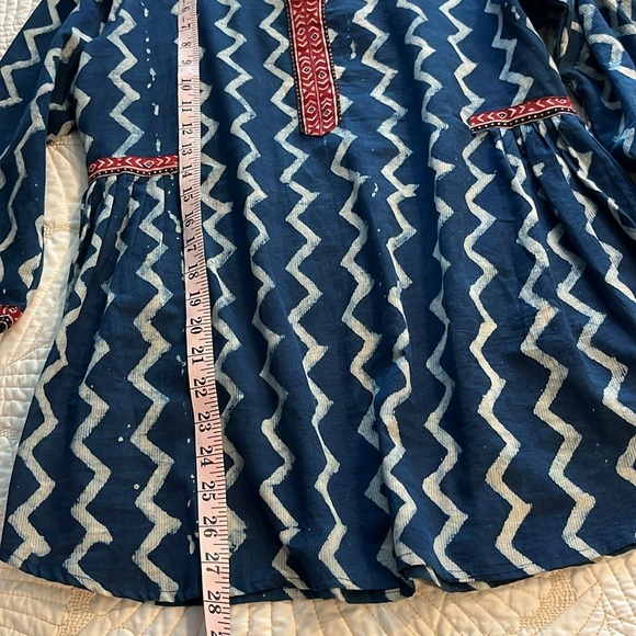 100% Cotton Tunic Blouse 3/4 Sleeve by Blu Nomad - Picture 9 of 12